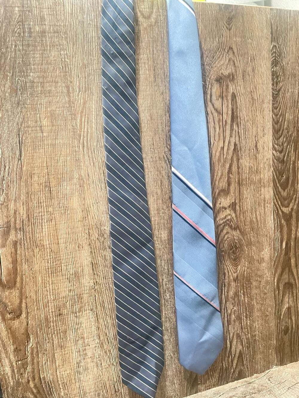 Lilly Dache Vintage Striped Necktie Lot of 2 (Blue and Navy)